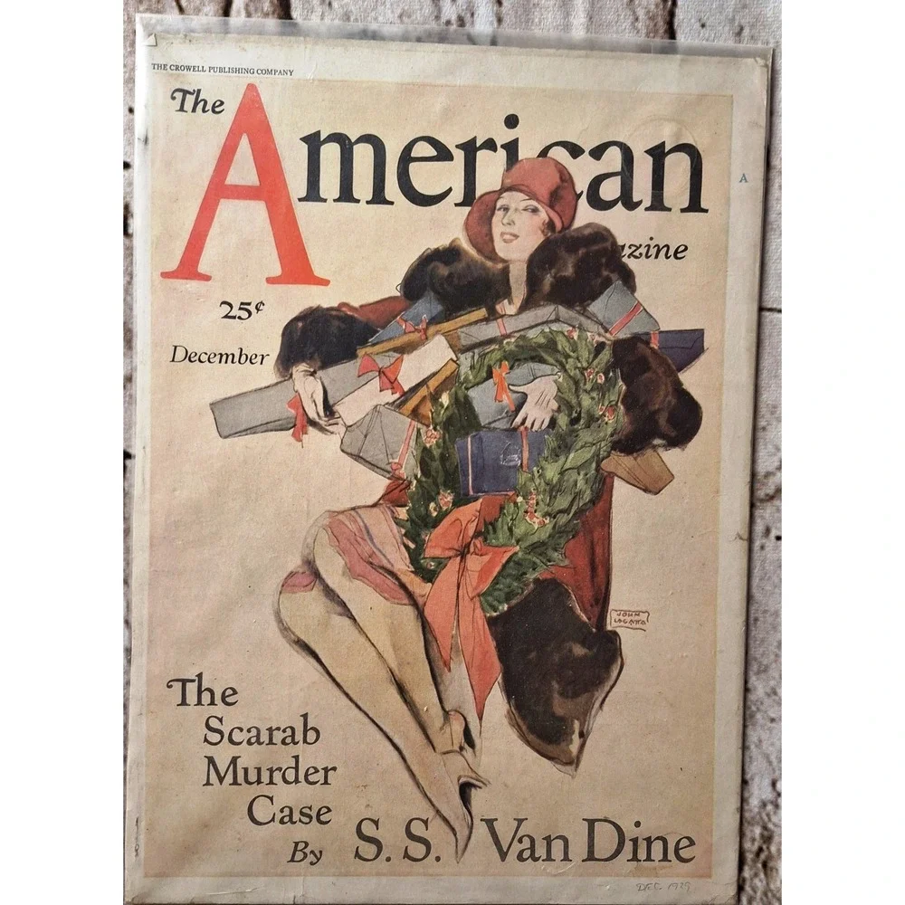 The American Magazine‎ December 1929 Christmas Issue Scarab Murder Case Van Dine